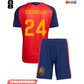 Lacne Dětský Futbalové dres Španielsko Marc Cucurella #24 MS 2026 Krátky Rukáv - Domáci (+ trenírky)
